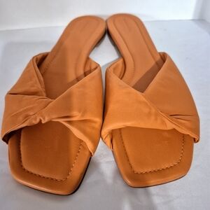 Reformation Mikki Twist Strap Square Toe Slip On Sandal Size 11